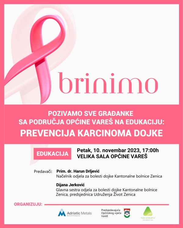 Poziv na predavanje „Prevencija karcinoma dojke“