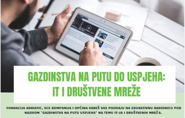 Poziv na edukativnu radionicu: Gazdinstva na putu uspjeha&quot; - IT i društvene mreže