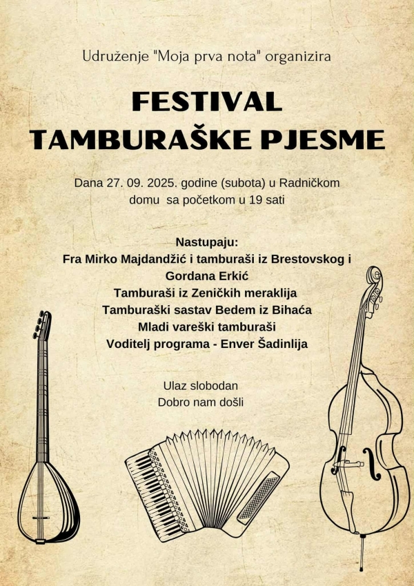 Najavljujemo – Festival tamburaške pjesme