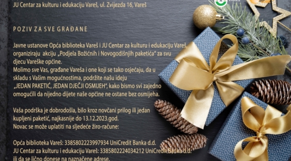 Podržite ideju „JEDAN PAKETIĆ, JEDAN DJEČJI OSMIJEH“