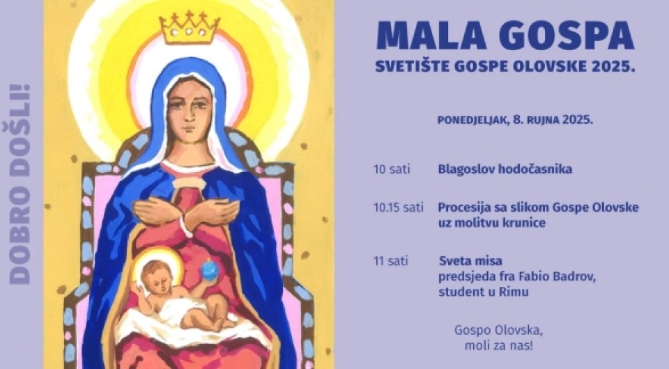 Najavljujemo - proslava Male Gospe u Olovu