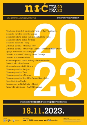Najavljujemo –  European theatre night i Noć teatra Bosne i Hercegovine 2023. u Radničkom domu u Varešu