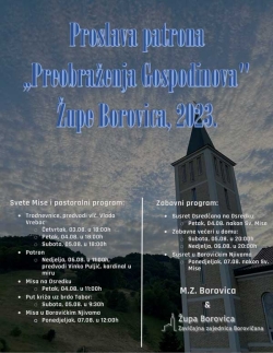 Najavljujemo – program obilježavanja patrona župe Borovica