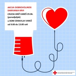 Najavljujemo - U ponedjeljak akcija dragovoljnog darivanja krvi