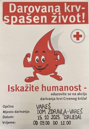 Najavljujemo – akcija darivanja krvi