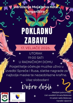 Najavljujemo - u utorak Pokladna zabava u Radničkom domu