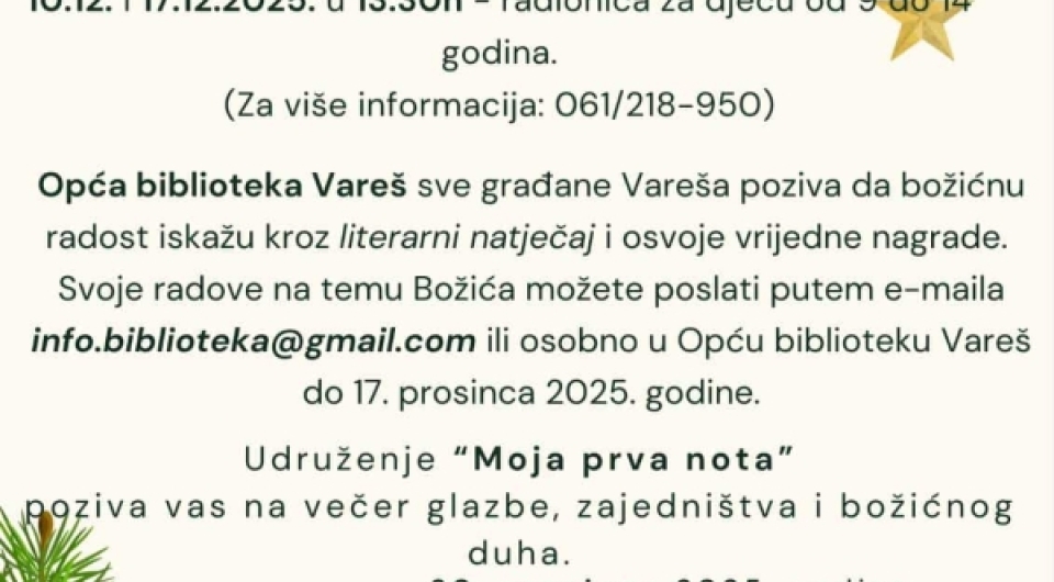 U susret Božiću očekuje vas puno zanimljivih aktivnosti