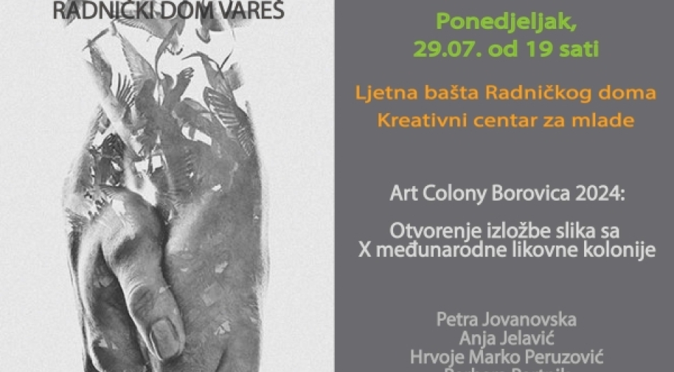 Najavljujemo - u ponedjeljak izložba slika s X.međunarodne Art colony Borovica 2024.