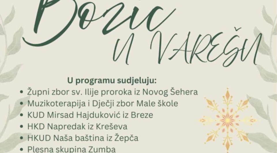 Najavljujemo – koncert Božić u Varešu